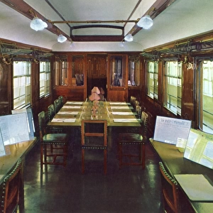 Interior of carriage where Armistice signed, France, WW1