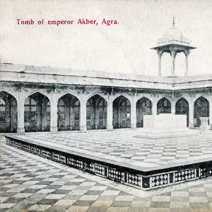 The interior of Mughal emperor Akbars Tomb