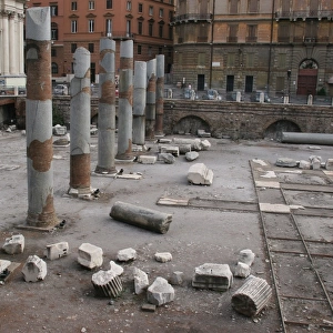 Italy. Rome. Forum of Trajan. Ruins of Basilica Ulpia