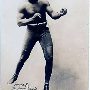 Jack Johnson Black American Boxer in a fighting pose