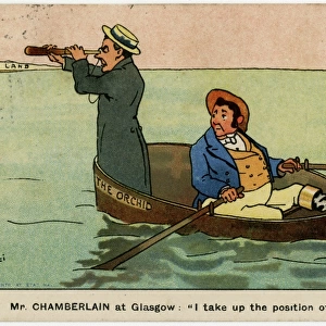 Joseph Chamberlain as a pioneer, observing an unknown land