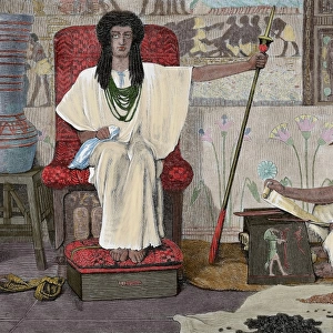 Joseph interpreting the Pharaohs Dream. Dore Bible Illustra