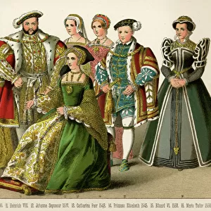 King Henry VIII and his three wife and children