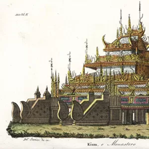 A kioum or Buddhist monastery in Burma