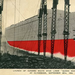 The launch of the Cunard White Star Liner - Queen Mary