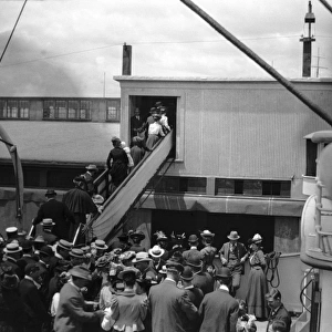 Leaving SS Ivernia, Boston Harbour