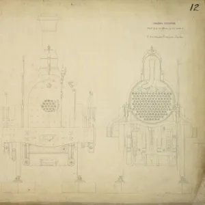 Locomotive luggage engine, cross sections