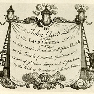 London Trade Card - John Clark, Lamp Lighter