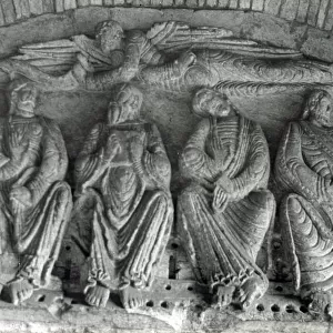 Lunette carving in Malmesbury Abbey, Wiltshire