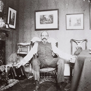 Man in his morning room, Ealing, West London