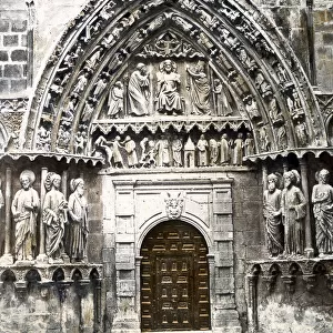 Medieval gothic doorway of a French Cathedral