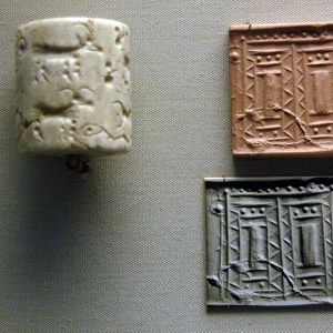 Mesopotamia. White calcite. Cylinder seal. From Mesopotamia