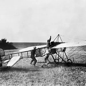 Morane-Soulnier Type a Monoplane Reparing for Take-Off