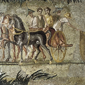 Mosaic with circus scene. 310. Roman art. Late