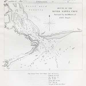 Mouth of the river Santa Cruz, map