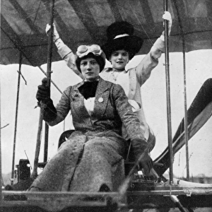 Mrs Cheridah de Beauvoir Stocks on her Grahame-White Biplane