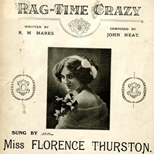 Music cover, Rag-Time Crazy sung by Florence Thurston
