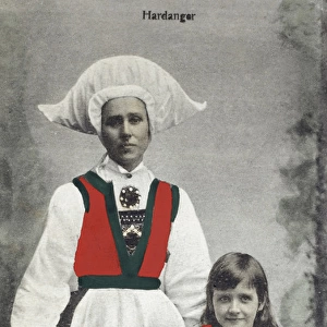 Norway - Traditional Costume - Mother and daughter