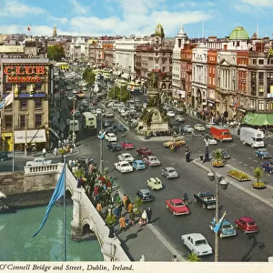 O Connell Bridge and Street - Dublin, Ireland. Date: circa 1960s