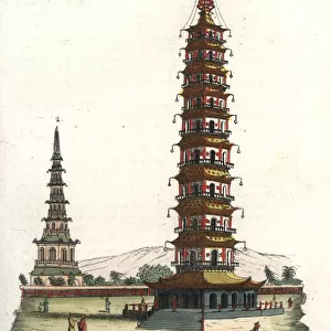 Octagonal nine-story porcelain tower in Nanjing