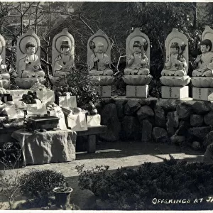 Offerings at a Japanese Shrine, Nagasaki, Japan Date: circa 1929
