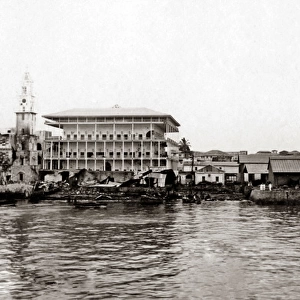 Palce of the Sultan, Zanzibar, 1896, before bombardment