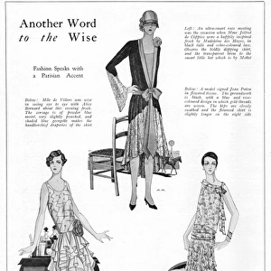 Three Parisian fashion models, 1927