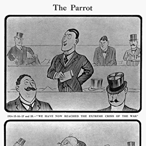 The Parrot, by H. M. Bateman, WW1 cartoon, 1918