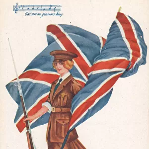 Patriotic postcard, God Save Our Gracious King, WW1