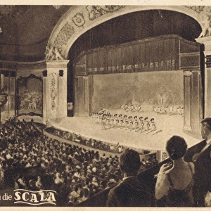 A performance on the stage of the Scala Theatre, Berlin, 192