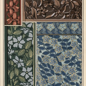 Periwinkle in art nouveau patterns