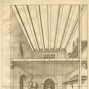 Perspective of a Room with a man under the archway Date: 1751
