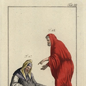 Phrygian priest (seated) and King Priamus in Phrygian cloak