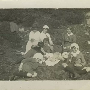 Picnic Gathering, Probably at Cardiff, Glamorgan, Wales. Date: 1916