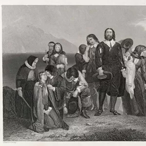 Pilgrim Fathers landing at Plymouth, Massachusetts