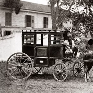 Pony carriage, India, circa 1880s. Date: circa 1880s