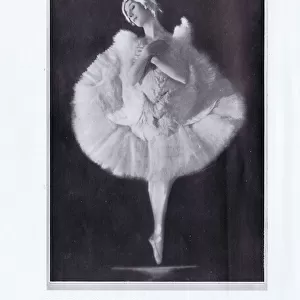 A portrait of Anna Pavlova in her Swan Dance, 1923