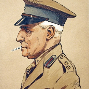 Portrait of a British Army Staff Officer smoking a cigarette