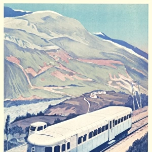 Poster advertising the alpine railway