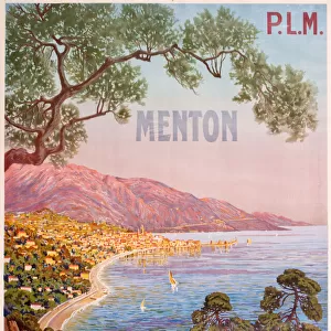 Poster, PLM train service to Menton, France
