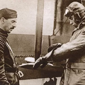 Prince Albert preparing for flight in a Handley-Page bomber