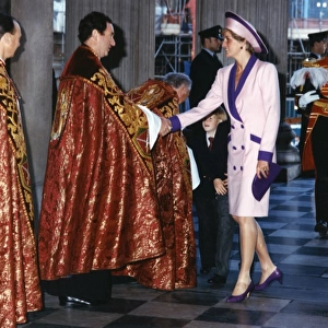 Princess Diana, William and Harry meeting clergymen