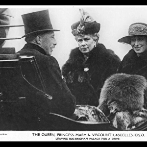 Queen Mary, Princess Mary and Viscount Lascelles