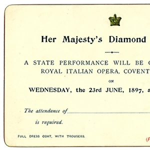 Queen Victoria - Diamond Jubilee - Italian Opera Invitation