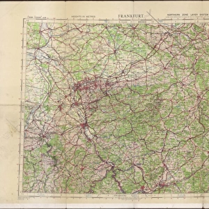 RAF navigators map of Frankfurt