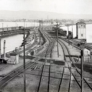 Railroad, Oakland and pier USA