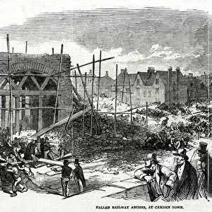 Railway construction accident, Camden Town, London 1849