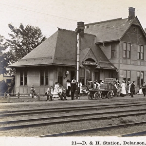 Railway station, Delanson, Schenectady County, NY State, USA