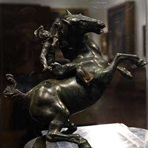 The Rearing Horse and Mounted Warrior. Bronze. 16th century