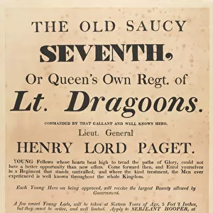 Recruiting poster for the 7th Regiment of Light Dragoons